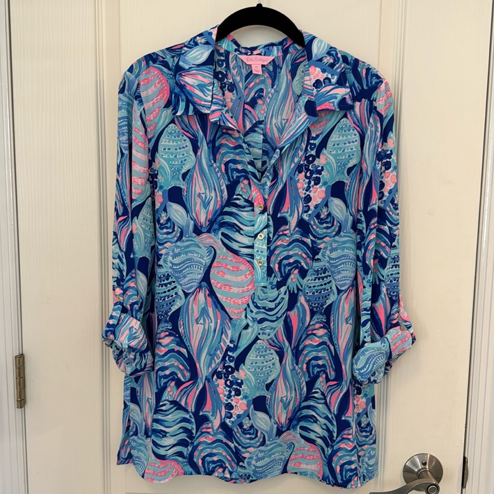 Lilly Pulitzer Everglades Twilight Blue Scale Up Size M